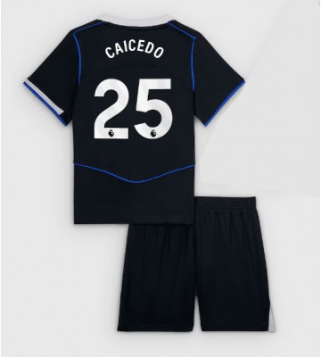 Chelsea Moises Caicedo #25 Tredjetrøje Børn 2025-26 Kortærmet (+ Korte bukser)